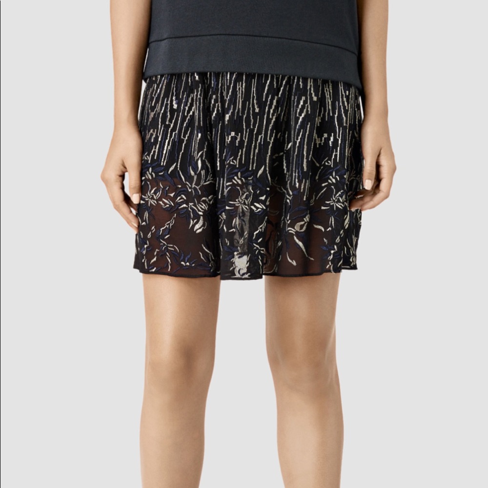 All Saints Embroidered skirt